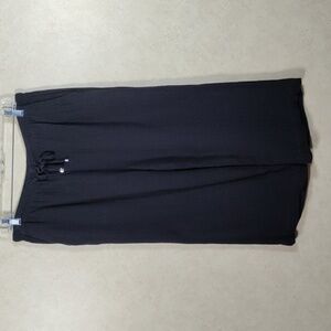 05112 Calvin Klein black crinkle cotton cropped pants M